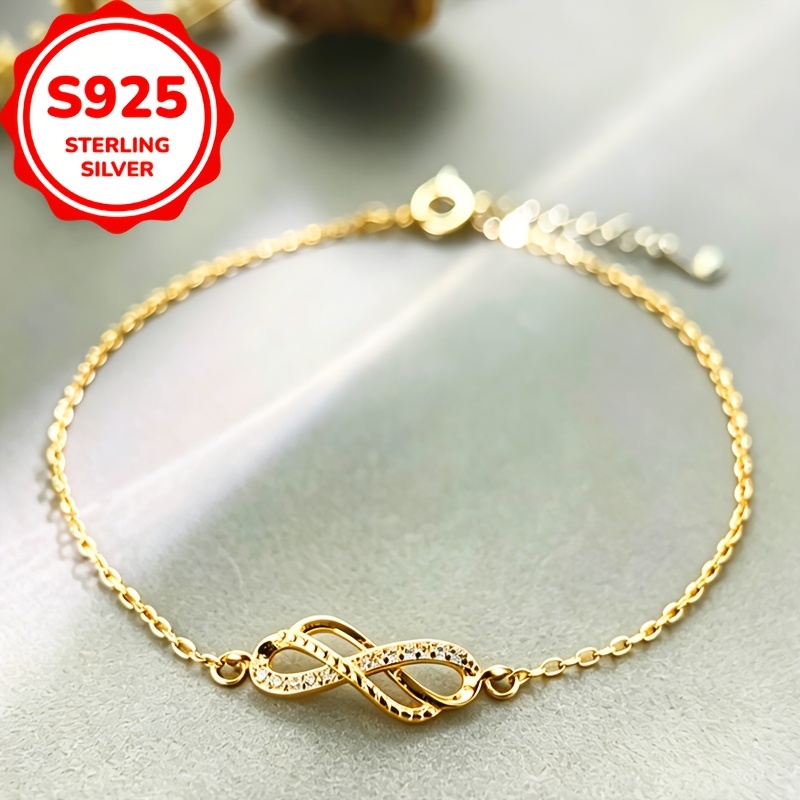 Women's S925 Sterling Silver Infinity Symbol Bracelet